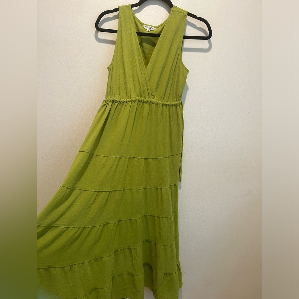 Green slowly casual summer dress. Max Studio sz 10 - Picture 2 of 4